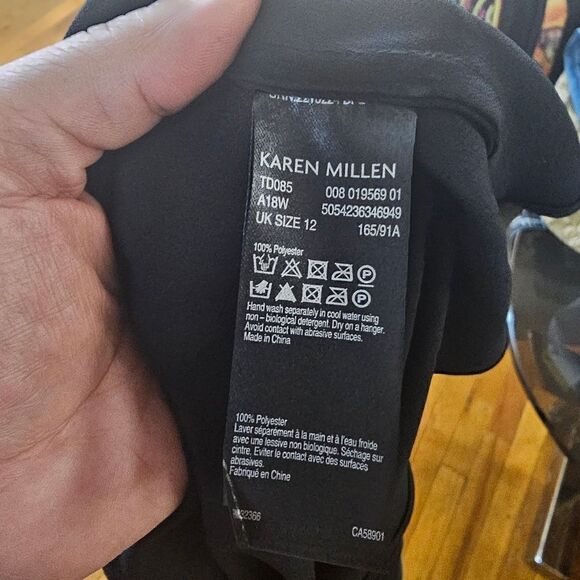 Karen Millen The Atelier Fringed Cutout Top In Black SIZE US 8 - Picture 9 of 12